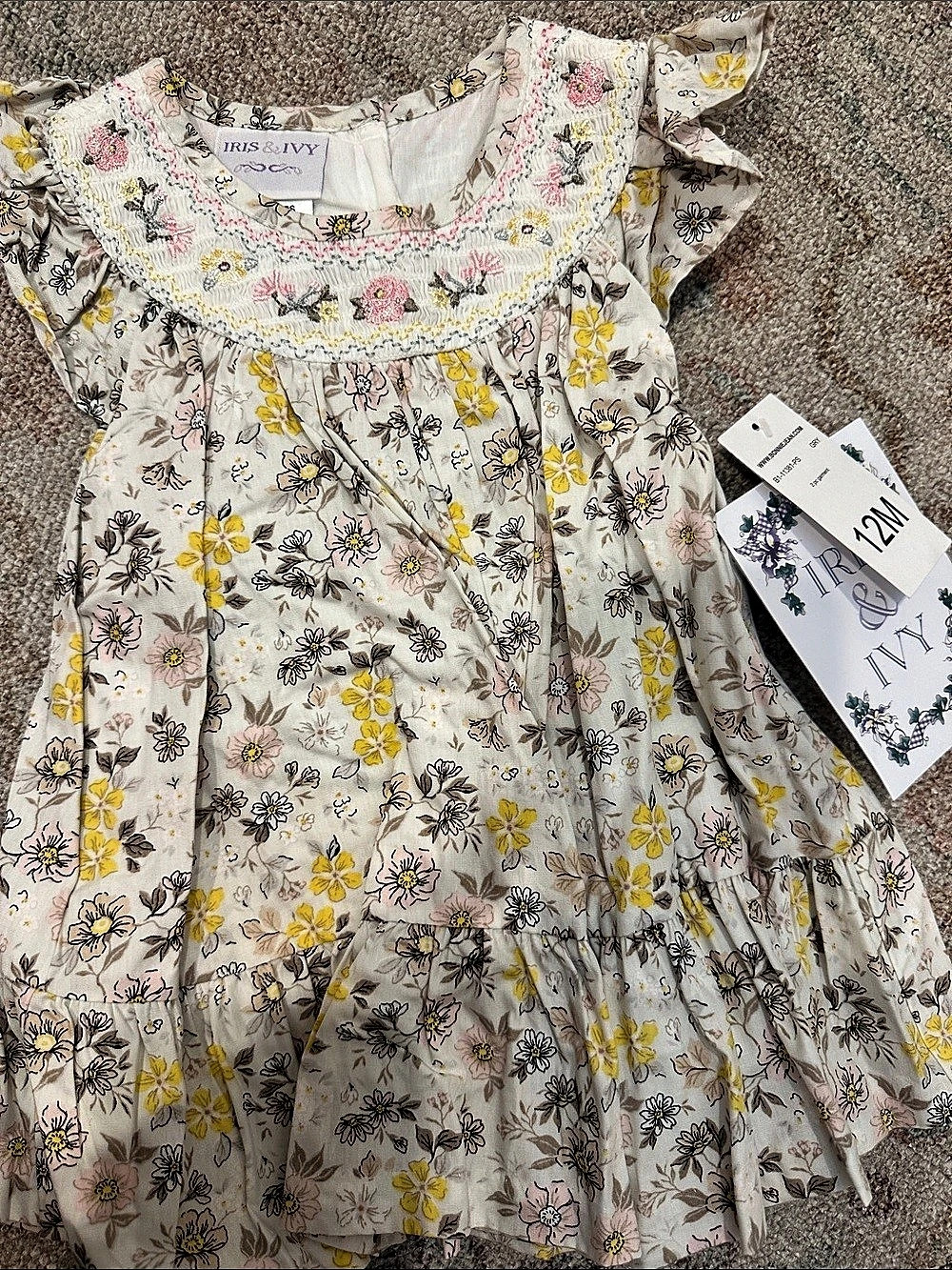 Iris & Ivy Floral Girls 12M Dress NWT